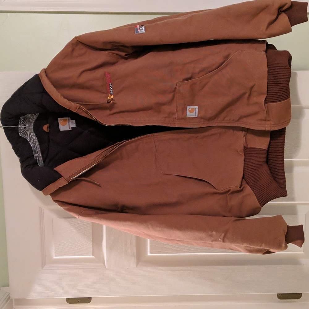 XL Men Carhartt LOOSE FIT FIRM DUCK INSULATED FLANNEL-LINED ACTIVE JACKET